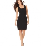 A classic LBD, this Alfani solid sheath can be styled with any accessories -- a versatile wardrobe staple!