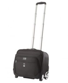 Travel take a new shape with the Travelpro rolling tote. Perfect for short business trips, this handy bag takes on a large workload. Pack your clothing in one compartment and your tech stuff in another -- nothing gets left behind. Lifetime warranty. Travel take a new shape with the Travelpro rolling tote. Perfect for short business trips, this handy bag takes on a large workload. Pack your clothing in one compartment and your tech stuff in another -- nothing gets left behind. Lifetime warranty.