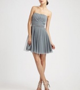 Prettily pleated tulle, embellished with a shimmering beaded waistband.Strapless Pleated bodice and skirt Beaded waistband Concealed side zip Fully lined About 19 from natural waist Polyester Spot clean ImportedModel shown is 5'11 (180cm) wearing US size 4. 