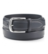Cap off your casual style with comfort in this leather belt from Club Room.