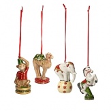 Decorate your holiday tree with these whimsical, retro circus animal ornaments.