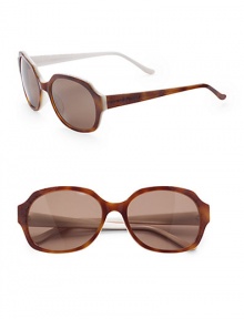 THE LOOKRounded style Two-tone acetate framesEtched floral detailAustrian crystal top accentsUVA and UVB protection Signature case includedTHE COLORTortoise and white with brown lensesORIGINImported