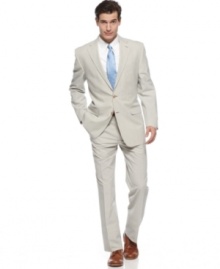 With a crisp, laid-back look, this seersucker suit from Lauren by Ralph Lauren is a prepster's spring/summer staple. With a crisp, laid-back look, this seersucker suit from Lauren by Ralph Lauren is a prepster's spring/summer staple.