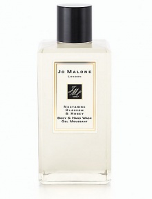Nectarine Blossom & Honey Body & Hand Wash gets skin sparkling clean and leaves just a hint of fragrance. With a moisturizing lather, it awakens the senses. Inspired by the delicate flavor of peach sorbet, this body and hand wash is an ambrosial scent. Nectars of peach, plum and blackcurrant are entwined with the richness of honey in this divinely sweet combination. 8.5 oz. 