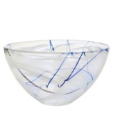 With a milky white haze and hand-applied bands of eye-catching color, each Contrast bowl from Kosta Boda is truly unique. A simple crystal form showcases each stroke and swirl with true artistry.