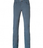 Work a utilitarian edge into your contemporary city look with Rag & Bones slim fit cotton twill trousers - Classic five-pocket style, button closure, belt loops - Slim fit, straight leg - Pair with flannels and sneakers, or slim cut blazers, buttons-downs and Chelsea boots
