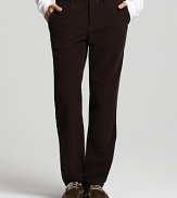 Classic fit corduroy pant with five pocket styling for a relaxed, denim-inspired look and feel.