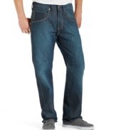 Tired of those too-skinny blues? Keep it loose and laid back with these straight-fit jeans from Levi's.