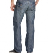 Add the right amount of blue collar ruggedness to any causal look with these slim, washed welder pant jeans from Levi's.