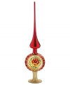 A bright idea! This Inge-Glas reflector finial is the focal point of any Christmas tree. Mouth-blown and hand-painted in festive colors, it shines brightest from the top of your tree.