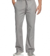 Relax in the laid-back comfort of these linen-blend pants from Sean John.