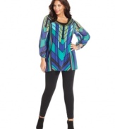 Team your leggings with Style&co.'s plus size tunic top, broadcasting a bold print!