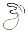Simple, but show-stopping artisan necklace - Features small, silver-colored brass beads on a leather cord - Hand-created by Argentinian designer Mara Carrizo Scalise - A gorgeous every-day necklace with a white linen button-down and jeans, or dressed up for a night out with a plunge-neck dress