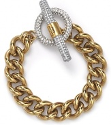 This is a classic accessory that no jewel box should be missing. Cast in gold-plated brass with inset rhinestones, this bracelet from Juicy Couture is ready to hit the links.