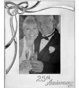 Silver anniversary. Celebrate your happiest times together with this Best Wishes picture frame, featuring polished silver plate engraved with 25th Anniversary. A thoughtful gift, from Lenox. Qualifies for Rebate