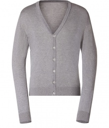 Stylish cardigan in fine, pure silver-colored cotton - Super-soft, densely woven fabric feels great against the skin - Elegant, deep v-neck and rib trim at cuffs and hem - Button placket extends from chest to hem - Modern silhouette is straight and fitted - A polished, versatile basic in any wardrobe - Dress up with a button down, ankle-cropped trousers and leather lace-ups, or go for a more casual look with a t-shirt, jeans and trainers Stylish cardigan in fine, pure silver-colored cotton - Super-soft, densely woven fabric feels great against the skin - Elegant, deep v-neck and rib trim at cuffs and hem - Button placket extends from chest to hem - Modern silhouette is straight and fitted - A polished, versatile basic in any wardrobe - Dress up with a button down, ankle-cropped trousers and leather lace-ups, or go for a more casual look with a t-shirt, jeans and trainers