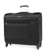 So light, so right. Built to carry more and weigh less, this garment bag offers 360º mobility that is so effortless you'll fly from destination to destination with superior ease. A tough and durable construction opens to a deluxe interior with tie-down straps, an any hanger clip and more features that put the comfort of home right on the road with you. Limited lifetime warranty. Qualifies for Rebate