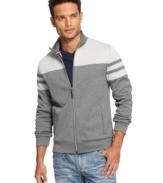 Sporty yet sophisticated, this track jacket by INC International Concepts makes a great layering piece for fall.