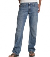 Put a vintage twist on any casual look and jump into these rough and rugged Levi's jeans.