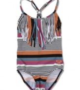 Get ready for a sunny day at the pool with this striped one-piece from Roxy.