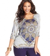 Spice up your look with Style&co.'s printed plus size top-- pair it with your go-to jeans!