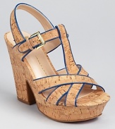 Trimmed in the season's beloved cobalt hue, DV Dolce Vita's Taiga wedges boast a chunky silhouette in earthy cork.