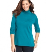 A must-get cold weather basic: Jones New York Signature's plus size turtleneck sweater.
