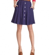 Unlock your charm with this skirt from Fire that abounds in sweet design, from the schoolhouse-chic pleated front to the quirky key print!