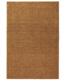 Linear luxury. Narrow lines shape a subtle geometric pattern across the warm chestnut ground of this area rug from Karastan. Woven from lush nylon that delivers softness underfoot and superb resistance to everyday wear. Linear luxury. Narrow lines shape a subtle geometric pattern across the warm chestnut ground of this area rug from Karastan. Woven from lush nylon that delivers softness underfoot and superb resistance to everyday wear.