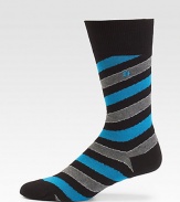 Add a dose of colorful energy to your professional attire with these comfortable, striped cotton-blend socks.Mid-calf height74% cotton/24% polyamide/2% elastaneMachine washImported