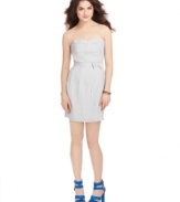 Awash in seersucker stripes, this bow-adorned dress from Tommy Girl presents a youthful take on a nautically-chic look!