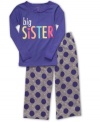 She can show off her big sister pride in this pajama tee and pants set from Carter's.