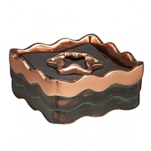 The Copper Canyon Collection was inspired by the designer's many trips to the canyons of the southwest. Grand Canyon, Arches National Park, Bryce Canyon and others. These canyons are carved from water and wind. The coppery sand and desert flora are referenced by the copper and verdigris on the ripples and ridges of Nambé's Copper Canyon Collection. The Copper Canyon Collection was inspired by the designer's many trips to the canyons of the southwest. Grand Canyon, Arches National Park, Bryce Canyon and others. These canyons are carved from water and wind. The coppery sand and desert flora are referenced by the copper and verdigris on the ripples and ridges of Nambé's Copper Canyon Collection.