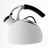 An exercise in design, simply lift the OXO GOOD GRIPS Uplift Tea Kettle by its handle and the spout opens automatically without awkward buttons or levers. The soft, non-slip handle is heat-resistant for added safety, and a large lid makes the Uplift easy to fill and clean. The Kettle whistles when water is ready.
