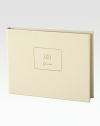The classic image of intertwined wedding rings is foil-stamped in gold on the front of this leather guest book, finished with a corresponding image on the spine. A beautiful gift for the newly engaged includes 160 acid-free, archival lined pages permanently bound with stitching and gilt edges. 160 pages Acid-free archival paper 8¾W X 6¾H Made in USA 
