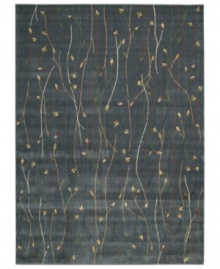 With a flowing floral motif, this area rug offers an organic appeal to your decor. Vines intertwine over a steely blue background, each branch hand-carved to add that extra dimension and eye-pleasing interest. With a flowing floral motif, this area rug offers an organic appeal to your decor. Vines intertwine over a steely blue background, each branch hand-carved to add that extra dimension and eye-pleasing interest.