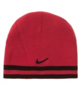 Inside-out. This reversible beanie from Nike gives her a cute, wild style.