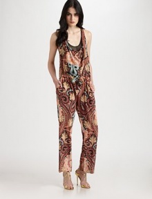 Supple silk, patterned in a lively, paisley-inspired print and tailored with a flattering drawstring tie waist.Scoopneck with sheer underlaySleevelessDrawstring waist with front tieSide slash pocketsRacerbackInseam, about 31SilkDry cleanMade in USA of Italian fabricModel shown is 5'11 (180cm) wearing US size 4. Supple silk, patterned in a lively, paisley-inspired print and tailored with a flattering drawstring tie waist.Scoopneck with sheer underlaySleevelessDrawstring waist with front tieSide slash pocketsRacerbackInseam, about 31SilkDry cleanMade in USA of Italian fabricModel shown is 5'11 (180cm) wearing US size 4.