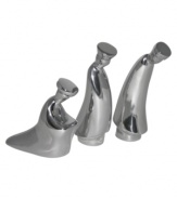 Sand-cast in gleaming Nambe alloy, the Three Wise Men transform your nativity scene into a work of art. Each figurine bows in worship to baby Jesus. Designed by Todd Weber.