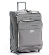 Constructed from tough ballistic nylon, this all-business suiter stands up against travel's biggest obstacles, keeping your wardrobe necessities wrinkle-free and always in top-notch condition. The ultra-light frame and expandable main compartment let you pack more and still glide effortlessly on the long-lasting ball-bearing wheels. Limited lifetime warranty.