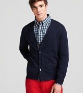 Bring a fashionable preppy edge to your fall looks with this Jack Spade cardigan in plush merino wool.