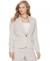 Get polished professional wear with Rafaella's one-button plus size jacket-- suit yourself with the coordinating pants!
