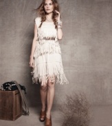 Kensie revists fabulous flapper-era style with a totally modern twist: the fringe is made of fabric for a fresh look!