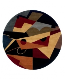 The essence of modern art is brought to your home with this Picasso-esque abstract area rug. Soothing shades of black, gray, blue, burgundy and orange work together to create a contemporary masterpiece of floor covering. Hand-carved and hand-tufted of plush wool for the pinnacle in luxury. The essence of modern art is brought to your home with this Picasso-esque abstract area rug. Soothing shades of black, gray, blue, burgundy and orange work together to create a contemporary masterpiece of floor covering. Hand-carved and hand-tufted of plush wool for the pinnacle in luxury.