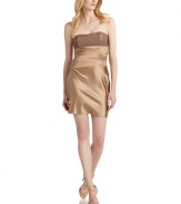 THE LOOKLeather bustAsymmetrical seamsSide zip with hook-and-eye closureTHE FITAbout 26 from top to hemTHE MATERIALSilkSecond fabric: leatherCARE & ORIGINDry cleanImportedModel shown is 5'10½ (179cm) wearing US size Small. 