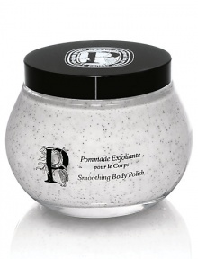 Sumptuously rich, this extraordinary texture delights the skin. The exfoliating action of jojoba and silica microspheres is balanced with the comfort of pomegranate seed oil, the purity of jasmine floral water, and the nurishment of peach butter. Laced in delicate floral notes, the smoothing body polish leaves the skin silky. *Formula does not contain parabens, synthetic coloring agents, sulfates or silicones. 6.8 oz 