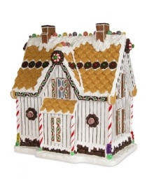 What a treat. Byers' Choice tells a sweet Christmas story with the Vanilla Icing Gingerbread House. Cookie shingles, peppermint columns and sugary gumdrop trim make the festive collectible look almost good enough to eat. What a treat. Byers' Choice tells a sweet Christmas story with the Vanilla Icing Gingerbread House. Cookie shingles, peppermint columns and sugary gumdrop trim make the festive collectible look almost good enough to eat.