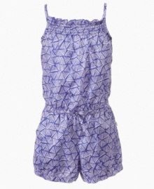 Pump up the print in her closet with this exotic romper from DKNY. Pump up the print in her closet with this exotic romper from DKNY.