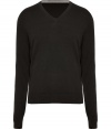 Classically sophisticated, this slim wool-blend pullover from Michael Kors is sure to be a new season staple - V-neck, long sleeves, ribbed hem and cuffs, slim fit - Pair with slim jeans, chinos, or corduroys