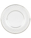 A sweet lace pattern combines with platinum borders to add graceful elegance to your tabletop. The classic shape and pristine white shade make this tea saucer a timeless addition to any meal. From Lenox's dinnerware and dishes collection. Qualifies for Rebate